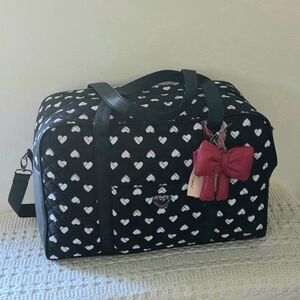 Luv Betsy Betsy Johnson Heart Quilted Bow Duffle Travel Weekender Bag